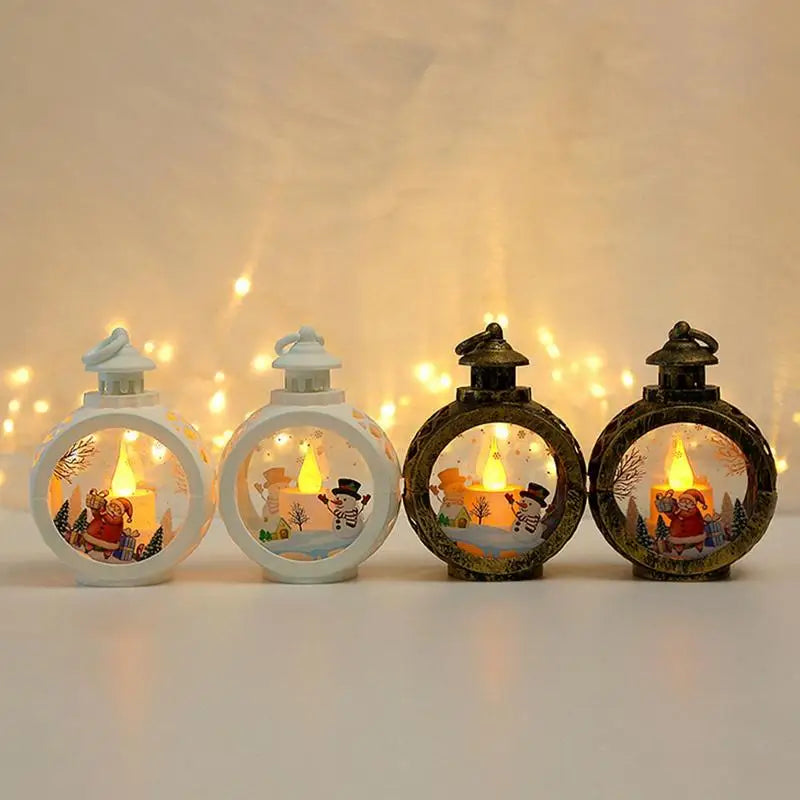 Santa Claus Snowman Lantern Light Merry Christmas Decor for Home Christmas