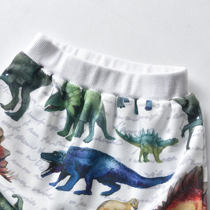 Top and Top Toddler Kids Boys Girls Clothes Set Casual Dinosaur Print Short