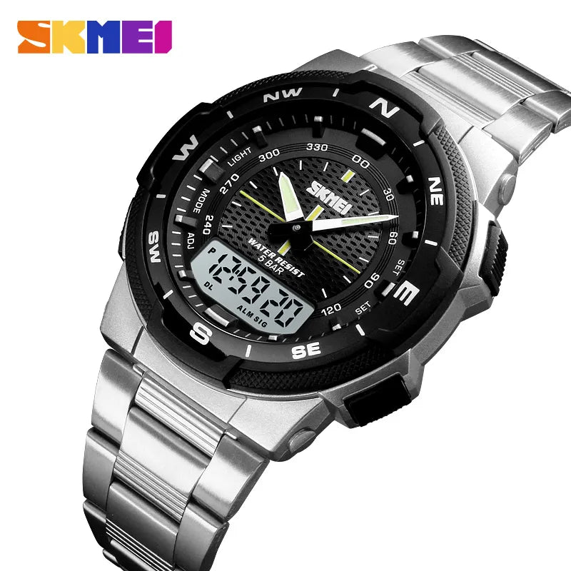 SKMEI Watch Men's Watch Fashion Sport Watches Stainless Steel Strap Mens Watches