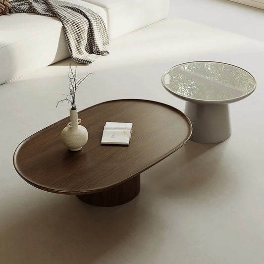 Elegant Coffee Table for Living Room wooden oval