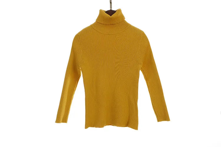 2024 New Sweater Kids Sweaters Autumn Girls Turtleneck Sweaters