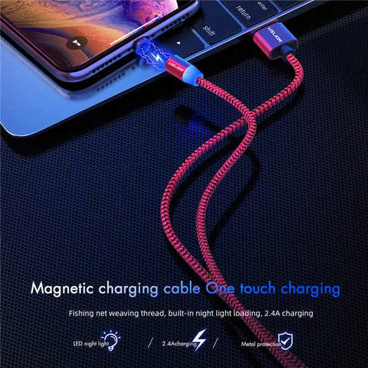 USLION 3M Magnetic Micro USB Cable for Samsung Android Type-C Charging