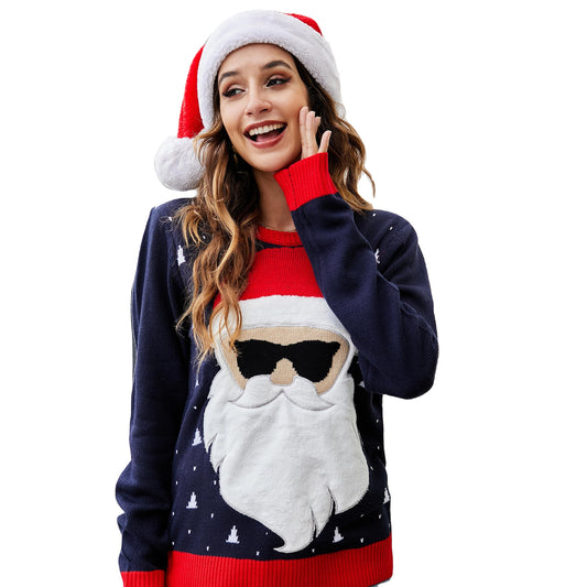 Women's Loose Round Neck Pullover Plus Size Christmas Sweater Custom Ugly