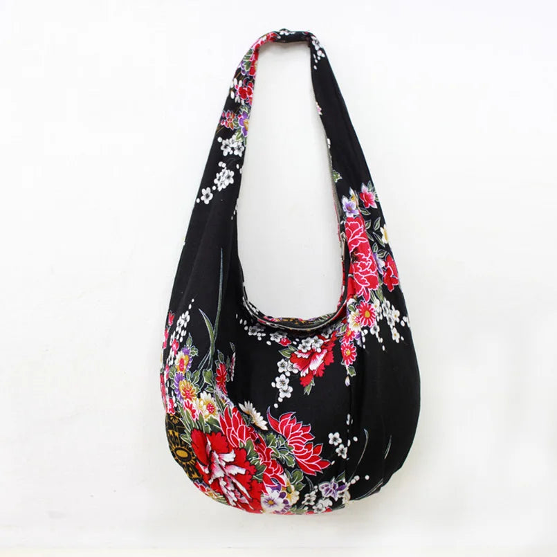 Large Cotton Canvas Bohemian Bag Jew Hippie styles Bags Flowers Hobos Shoulder