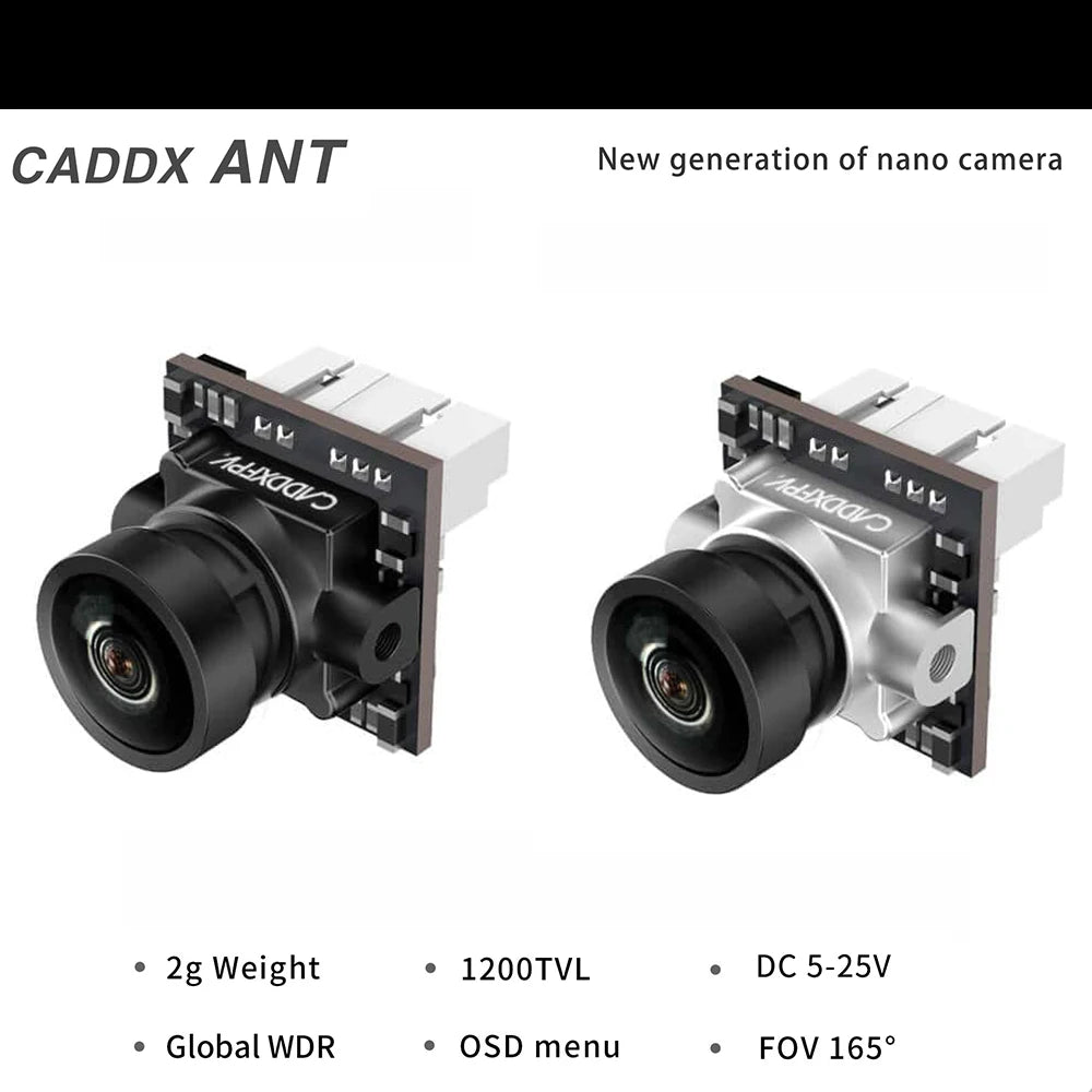 Genuine CADDXFPV Ant Analog Camera 2g Weight 1200TVL FOV 165°Global WDR 4:3