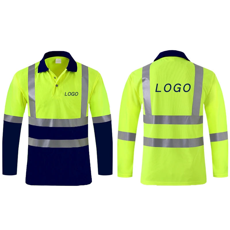 Shirts for Men High Visibility Reflective T-Shirt Long Sleeves Safety Shirt Hi