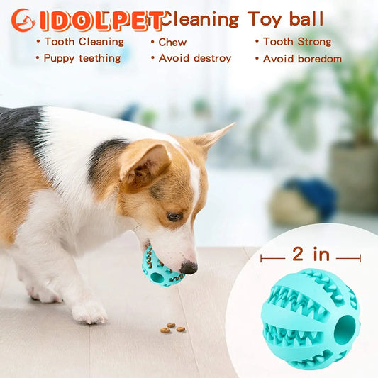 Dog Ball Toys for Pet Tooth Cleaning, Chewing, Fetching, IQ Treat Ball Food