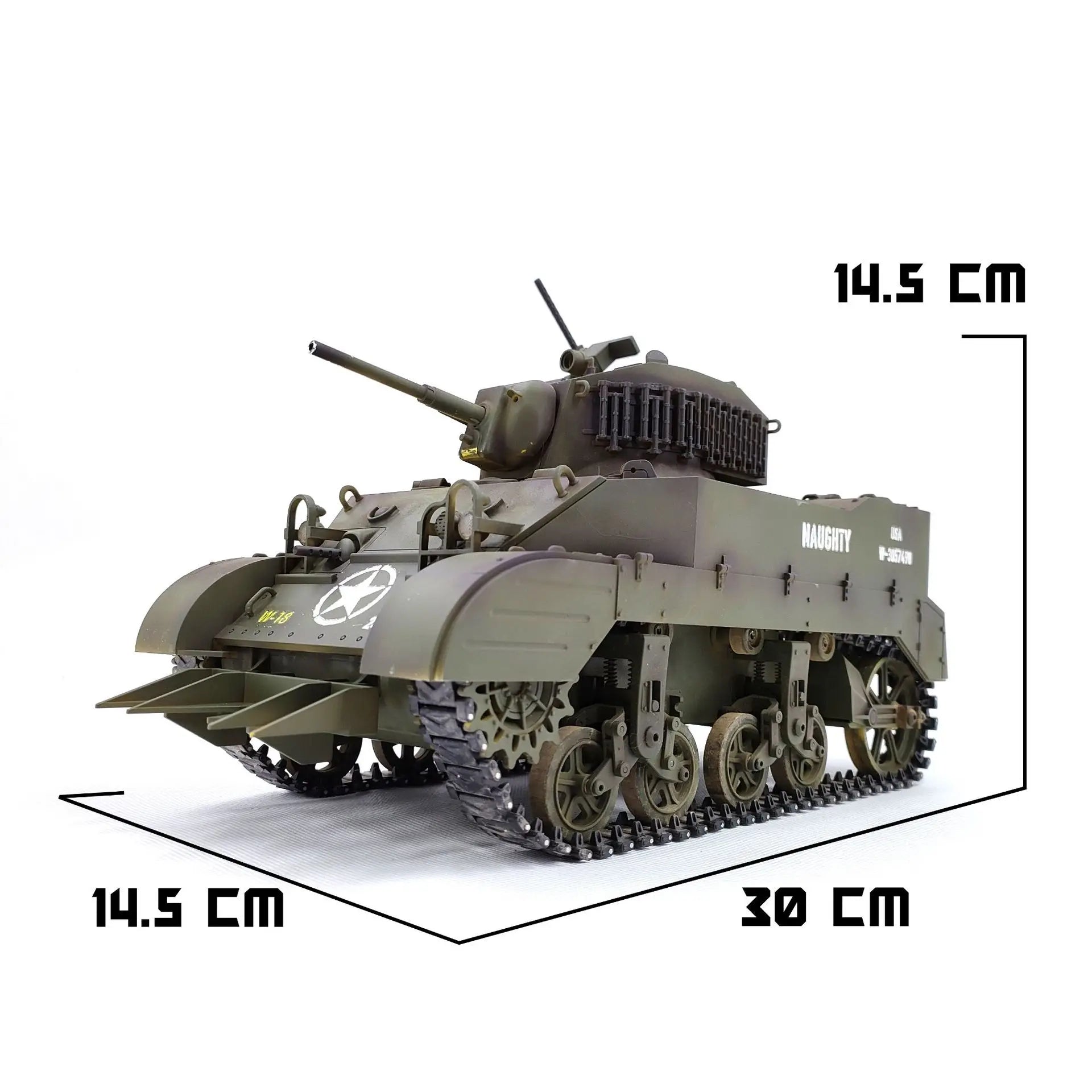 Coolbank U.S. Stuart M5a1 Stuart Rc Tank Model Smoking Sound and Light Electric