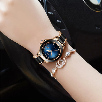 SUNKTA Fashion Women Watches Ladies Top Brand Luxury Ceramic Rhinestone Sport