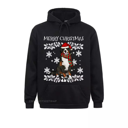 Merry Christmas Ornament Bernese Mountain Dog Xmas Santa Pullover Hoodies