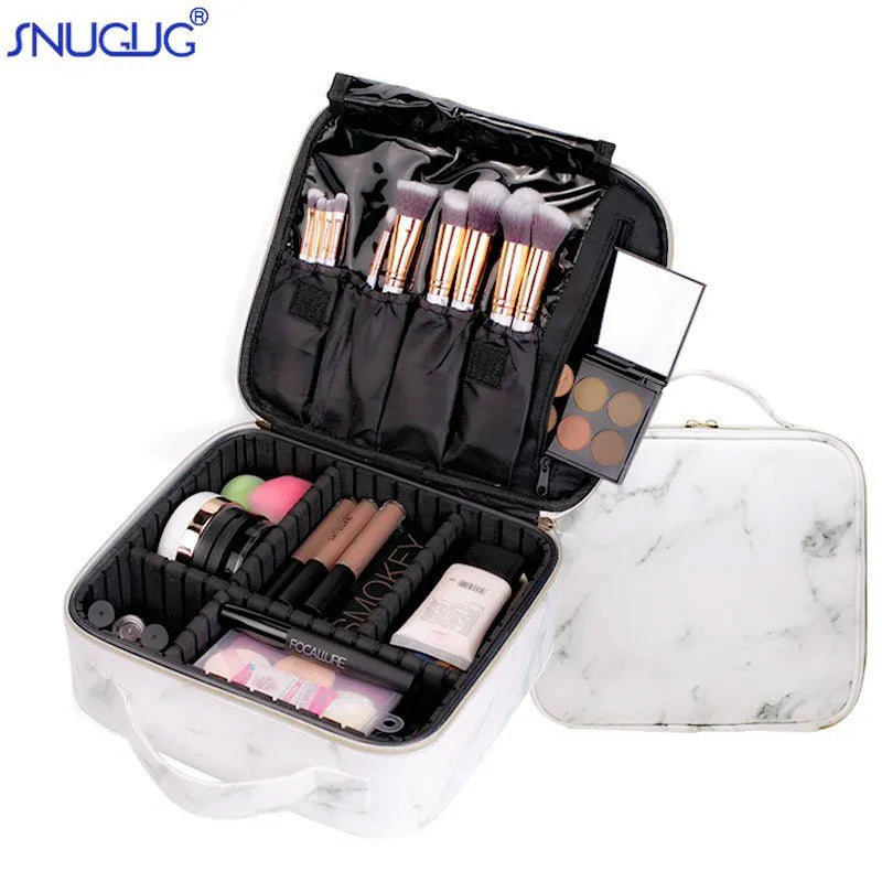 New Female Fashion Professional Makeup Suitcase for Cosmetics Case Marble