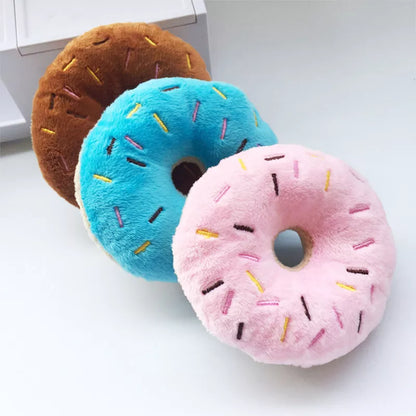 Soft Dog Donuts Plush Pet Dog Toys for Dogs Chew To