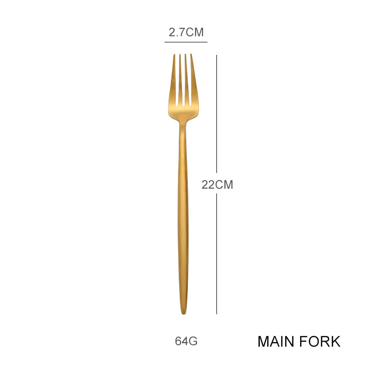 Stainless Steel 304 Matte Gold Flatware Hotel Luxury Dinnerware Spoon and Fork