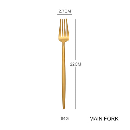 Stainless Steel 304 Matte Gold Flatware Hotel Luxury Dinnerware Spoon and Fork