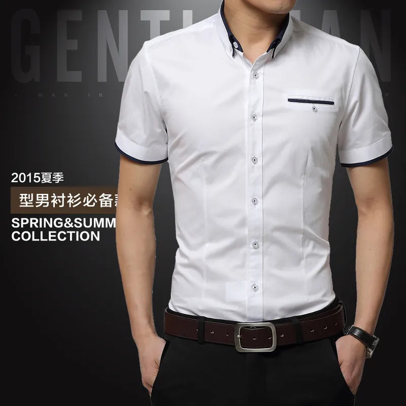 2024 New Arrival Brand Men's Summer Business Shirt Short Sleeves