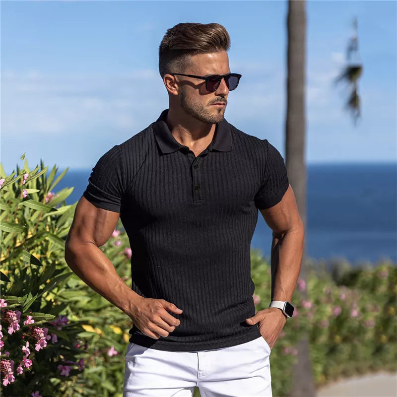 Summer Breathable Polo Shirt Male Cotton Solid Gym Fitness Mens Polo Shirts