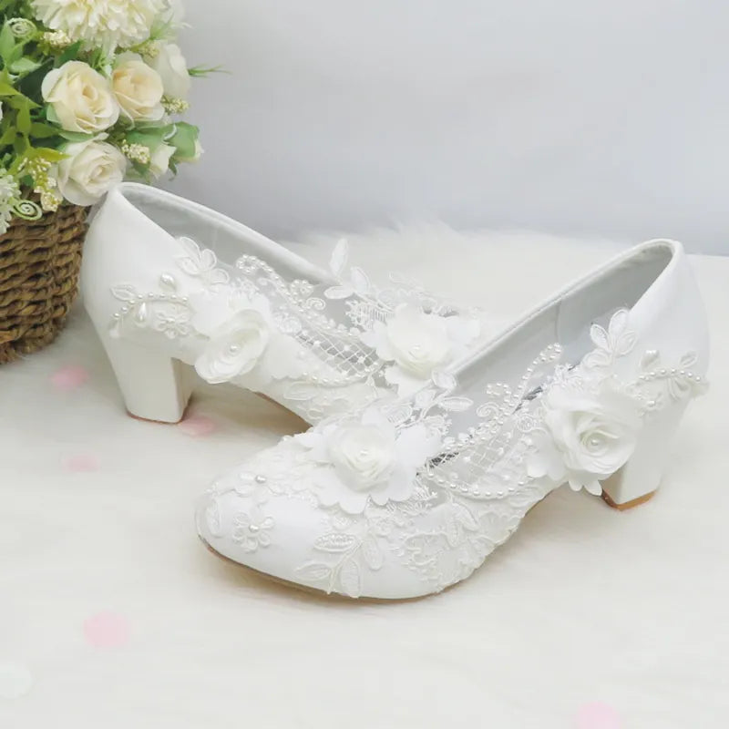 2024 New Customize  Wedding Shoes Bridesmaid Dress Shoes Thick Heeled