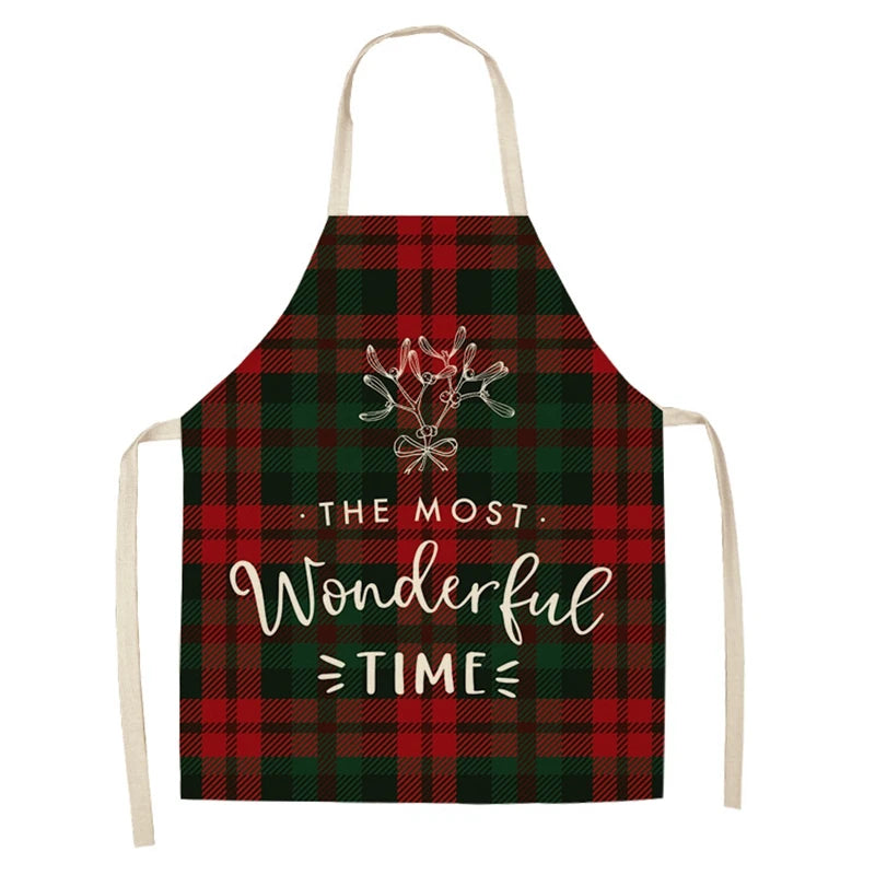 Linen Merry Christmas Apron Christmas Decorations for Home