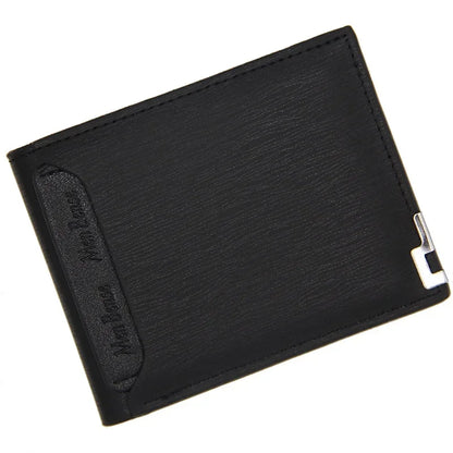 New Men's Short Wallet Multifunction Fashion Iron Credit Card Holders Pu Money