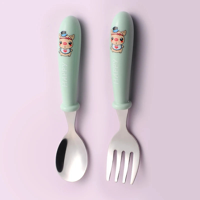 Baby Gadgets Tableware Set Children Utensil Stainless Steel Toddler Dinnerware