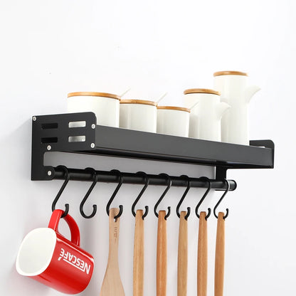 Wall-Mount Spice Racks Utensil Spoon Hanger Hook Kitchen Gadgets Accessories