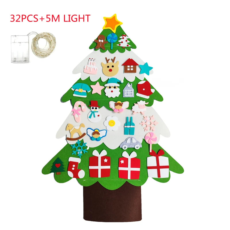 Kids DIY Felt Christmas Tree Merry Decorations for Home 2024 Christmas