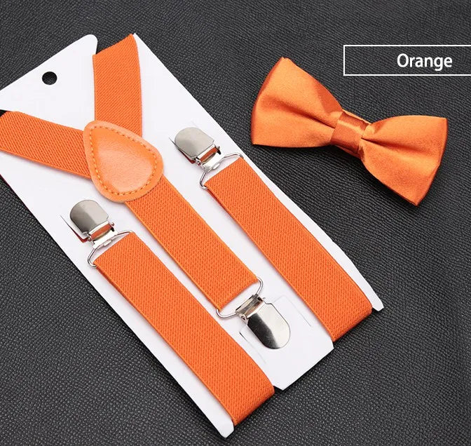 Kids Suspenders With Bowtie Fashion Children Bow Tie Set Boys Suspenders