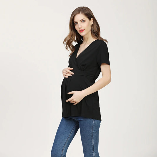 Emotion Moms Summer Pregnant T-Shirt Maternity Tops Women Big Size