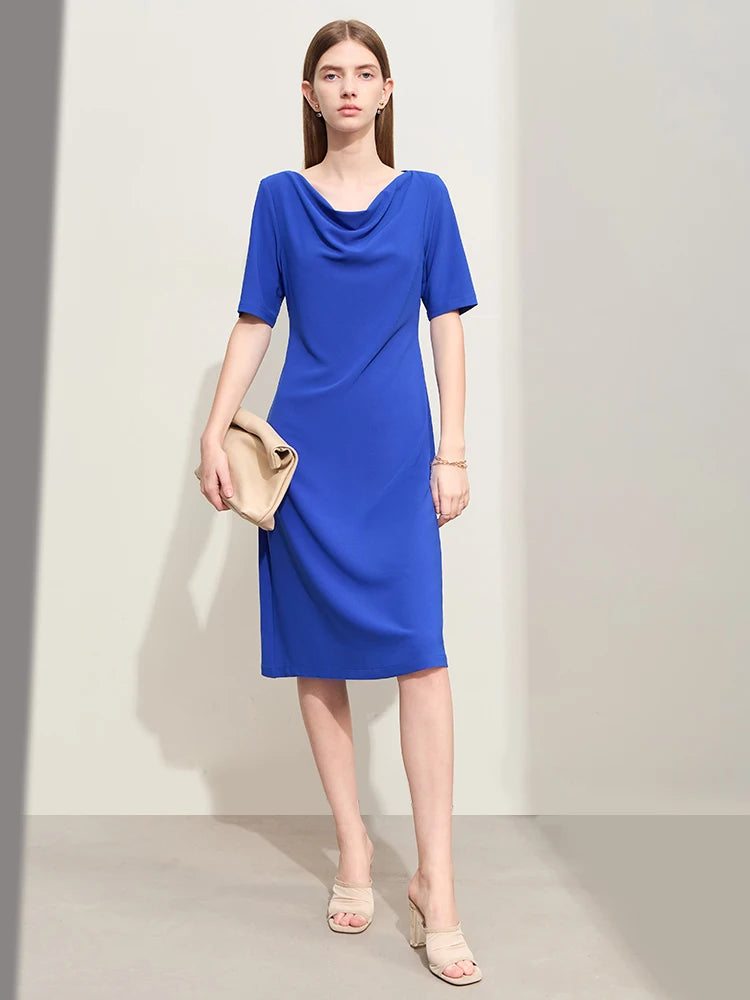 Amii Minimalism Dress for Women 2024 Summer New Office Lady