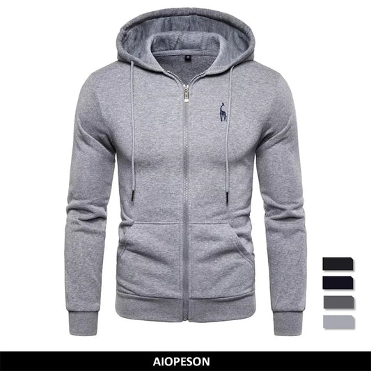 Winter Cotton Hoodied Mens Sweatshirts Fleece Thick Hoodies Sportswear Zipper