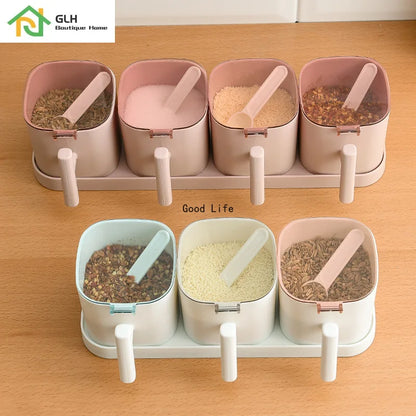 Spices Box Pepper Spice Shaker Salt Seasoning Organizer Kitchen Cruet Condiment