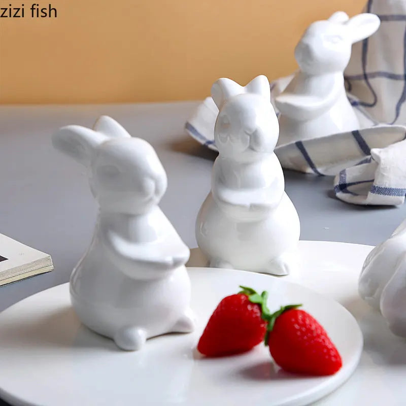 Rabbit Ceramic Tray Wedding Dessert Rack Fruit Plate Cake Stand Dessert Plates