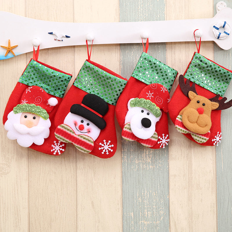 16cm*8cm Mini Christmas Socks Children's Party Supplies Holiday Pack Gifts