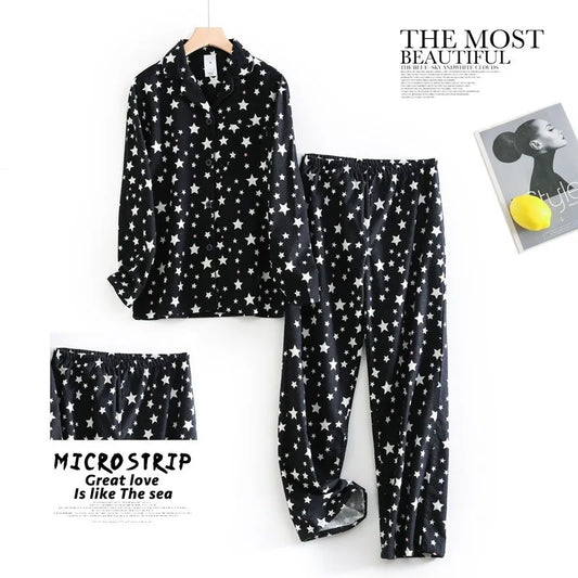 Fashion Stars 100% Brushed Cotton Pajamas Sets Men Casual Male