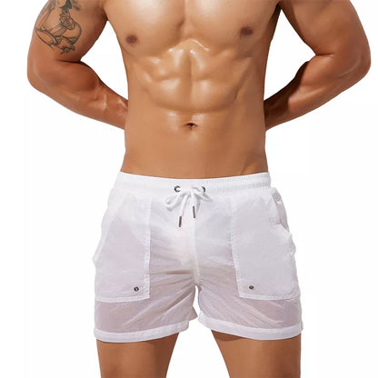 SEOBEAN Summer Mens Shorts Sexy Semi-Transparent Quick Dry Shorts