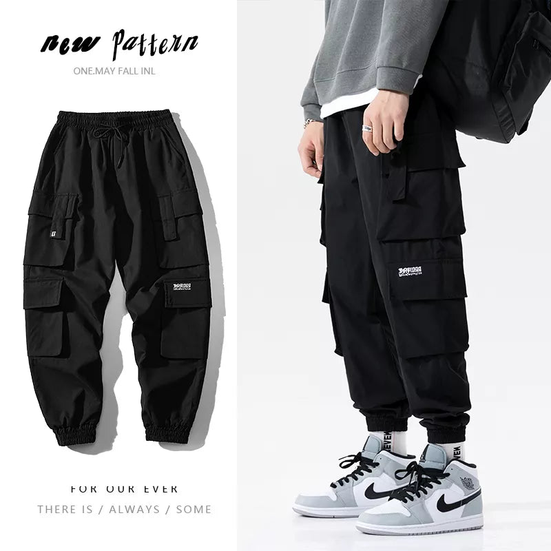 Streetwear Black Mens Harem Joggers Pants Men Cargo Pants 2024 Hip Hop Casual