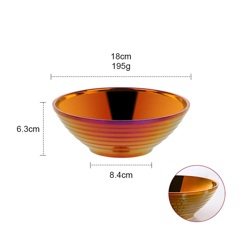 Stainless Steel Soup Bowl Gift Double Layer Anti-Scalding Tableware