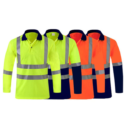 Shirts for Men High Visibility Reflective T-Shirt Long Sleeves Safety Shirt Hi