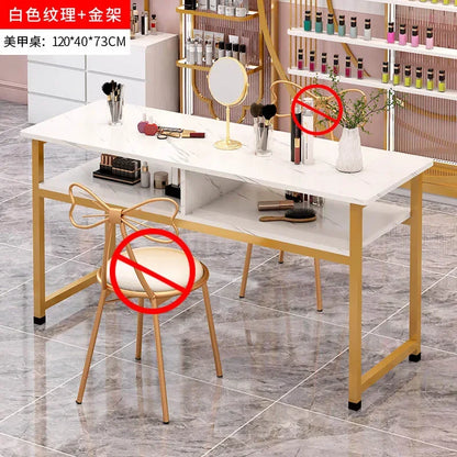 Nordic Single Nail Tables Modern Double Manicure Designer Marble