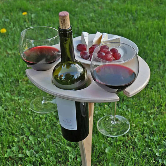 1x Outdoor Wine Table Picnic Table Wine Glass Racks Collapsible Racks Outdoor