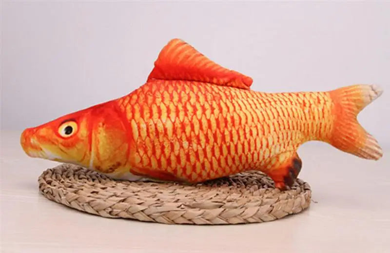 Pet Soft Plush Creative 3D Carp Fish Shape Cat Toy Catnip Fish Stuffed Pillow