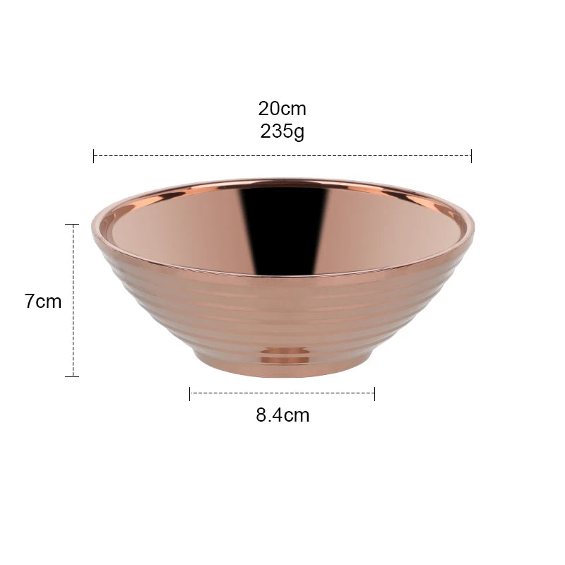 Stainless Steel Soup Bowl Gift Double Layer Anti-Scalding Tableware