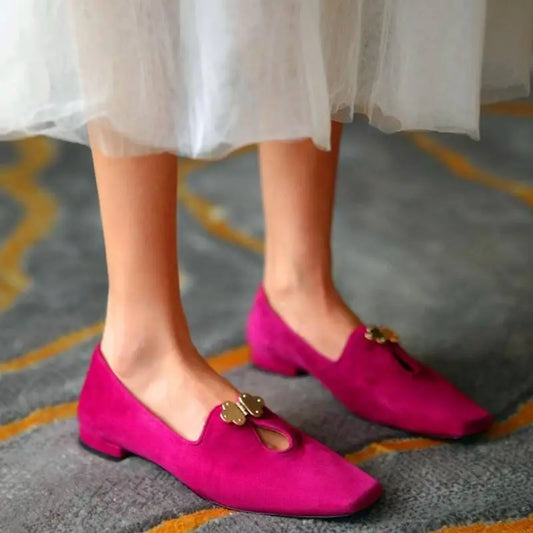 Ladies Flat Shoes Round Toe Solid Color Single Shoes Retro Elegant Shoes Casual