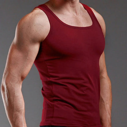 Men Muscle Vests Cotton Underwear Sleeveless Tank Top Solid Muscle Vest