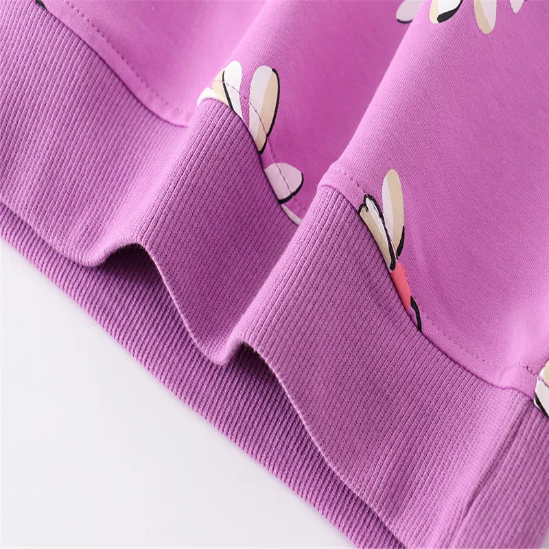 Jumping Meters New Arrival Girls Purple Sweatshirts Autumn Spring Kids Clothing