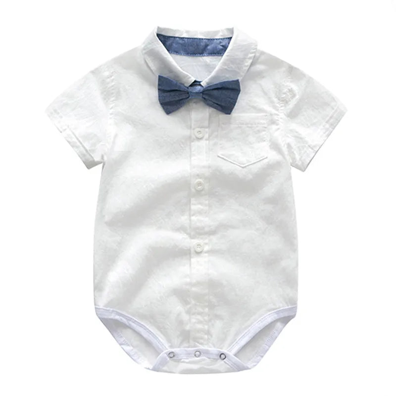 Newborn Baby Boy Bow Formal Romper Clothes Suits Gentleman Party Suit Soft