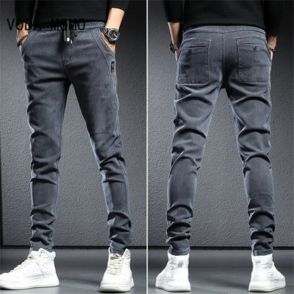 Spring Summer Black Gray Cargo Jeans Men Streetwear Denim Jogger Baggy Pants Men