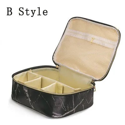 New Female Fashion Professional Makeup Suitcase for Cosmetics Case Marble