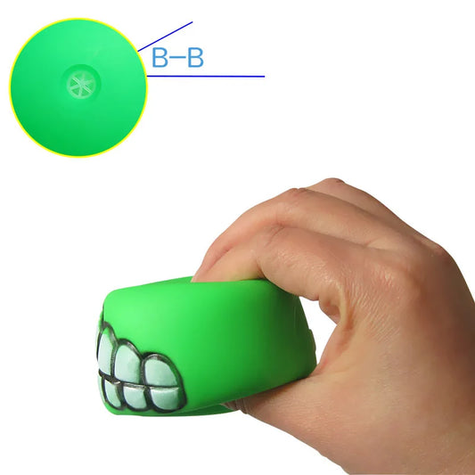 Pet Dog Ball Teeth Funny Trick Toy Silicone Toy for Dogs Chew Squeaker Squeaky
