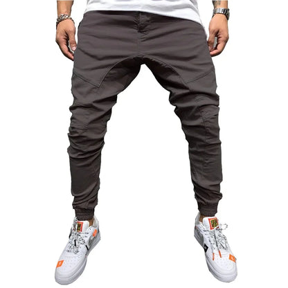 Men Pants Fashion Splicing Multi Pocket Harem Joggers Pants 2019 Male Trouser